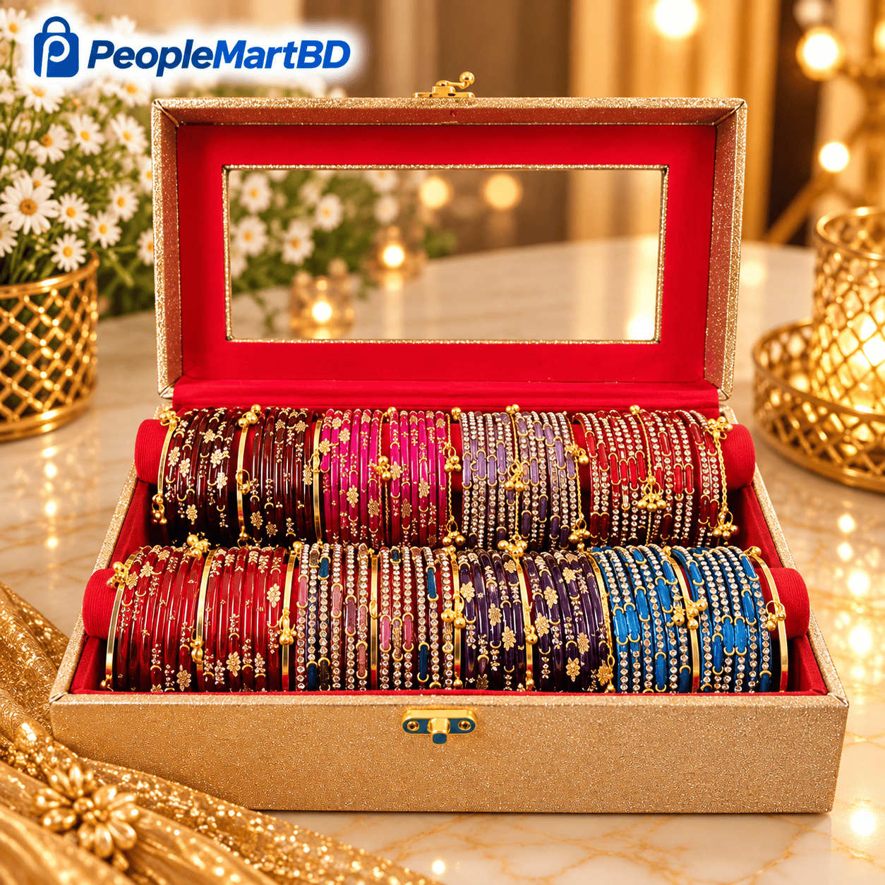 ৮ ডজন চুড়ি কম্বো – 8 Dozen Stylish Bangle Combo Box