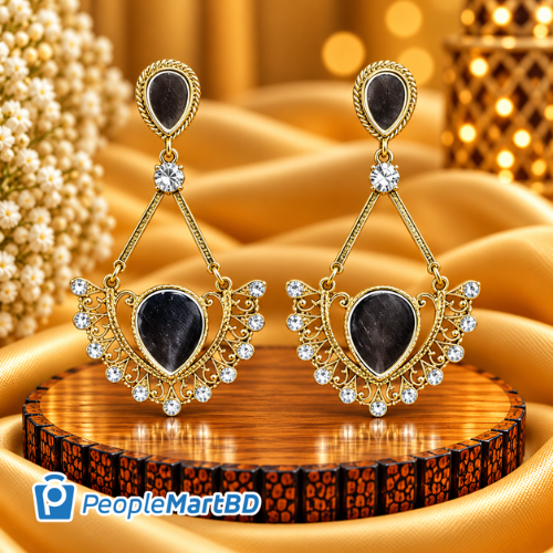 মিরর চ্যান্ডেলিয়ার দুল – Mirror Teardrop Chandelier Earrings