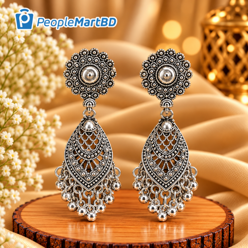 অক্সিডাইজড পেইসলি ড্রপ দুল – Oxidised Paisley Drop Earrings