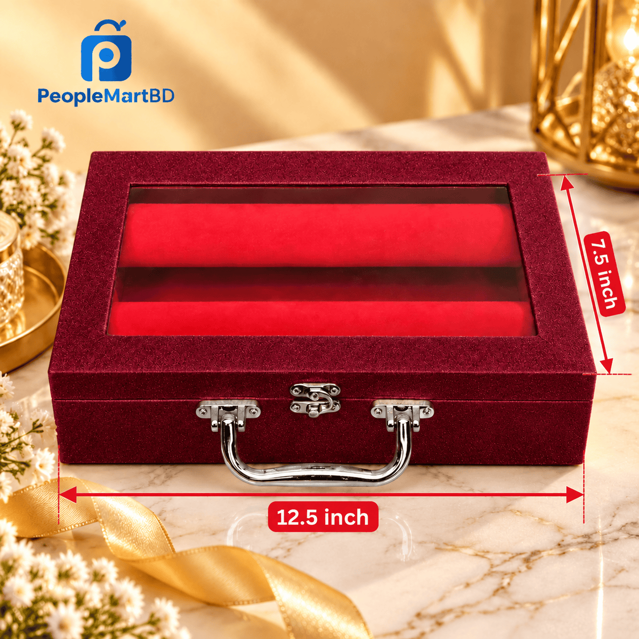 মেরুন ১২ ডজন চুড়ির বক্স – Maroon 12 Dozen Bangle Storage Box 2 Roll