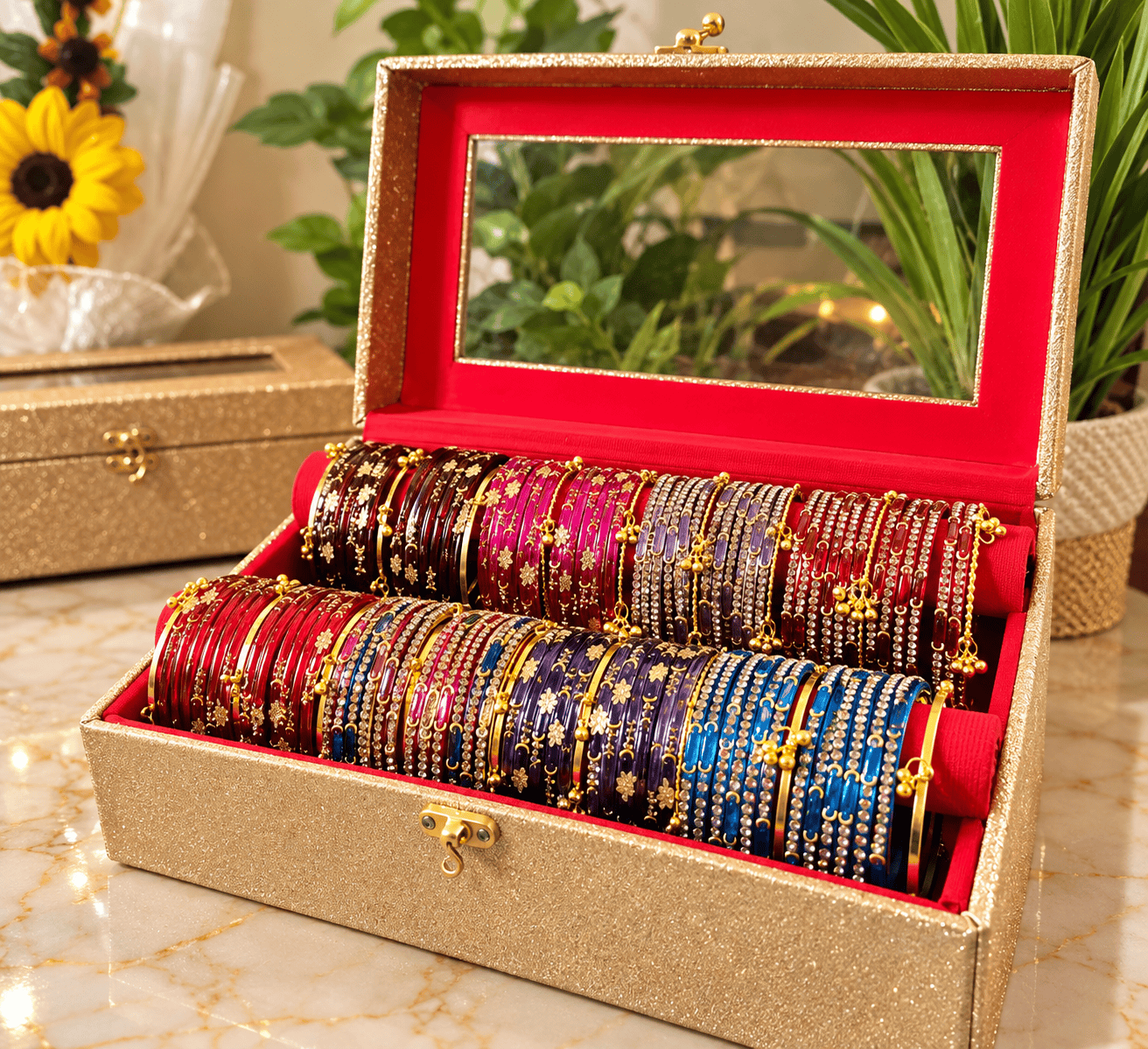 ৮ ডজন চুড়ি কম্বো – 8 Dozen Stylish Bangle Combo Box