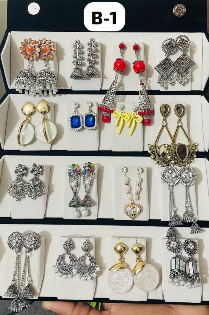 কালো ঝুমকা বক্স - ১৬ সেট - ছবি 3