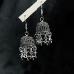 Oxidized Star Drop Jhumka Earrings