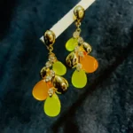 Gold Plated Color Drop Earrings