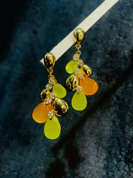 Gold Plated Color Drop Earrings