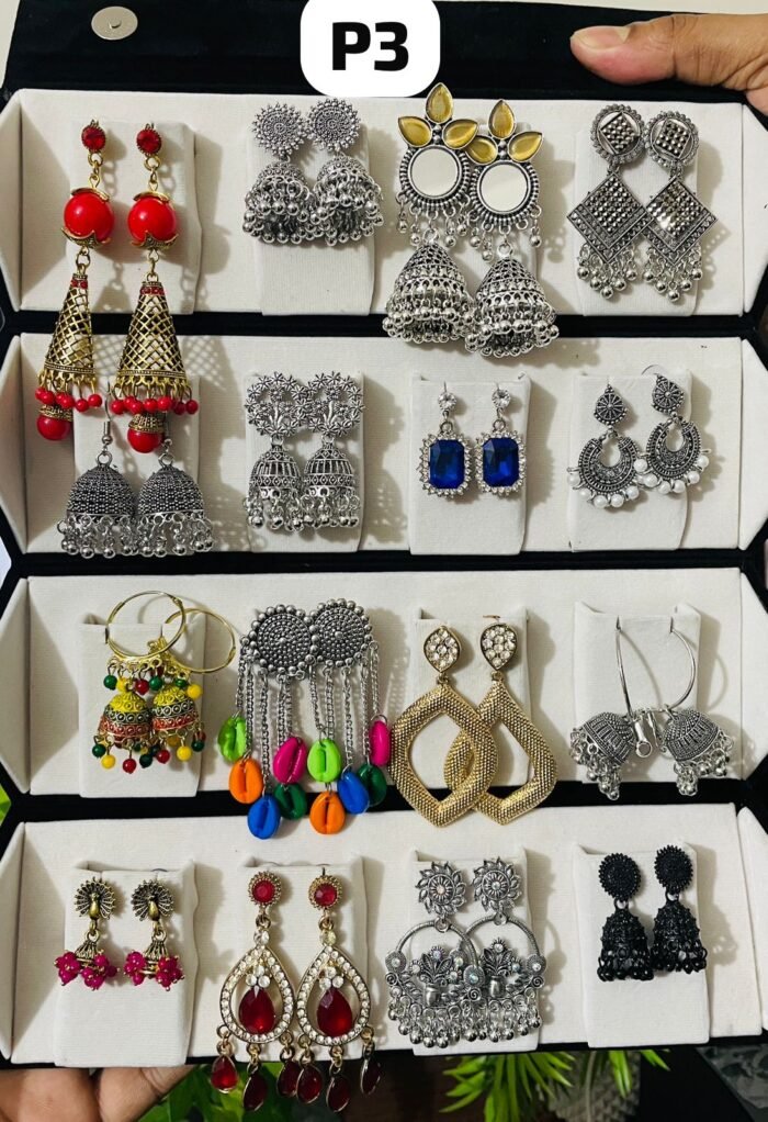 কালো ঝুমকা বক্স - ১৬ সেট - ছবি 4