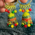 Multicolor Hoop Jhumka Earrings